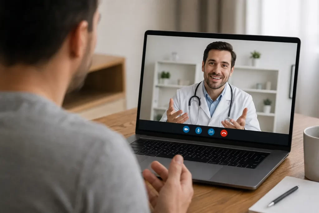 Online consultation with a provider